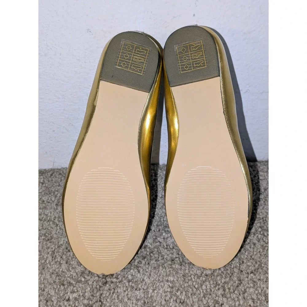 Crewcuts J.Crew Girls Metallic Gold Ballet Flats Mary Jane Shoes Size 12 $90 NWT
